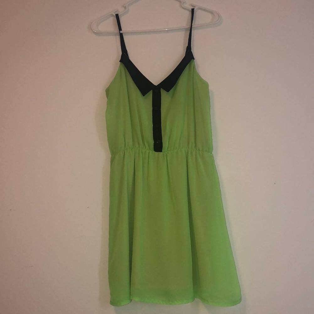 Green and black dress